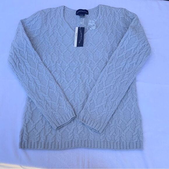 Charter Club Womens Wool Angora Cable Knit Sweater Vintage Size SP - Picture 1 of 12